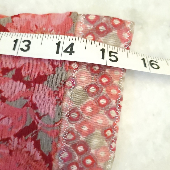 JH Collectibles Women's Large Nylon Mesh Stretch 3/4 Sleeves V-Neck Pink Gray - Picture 15 of 15